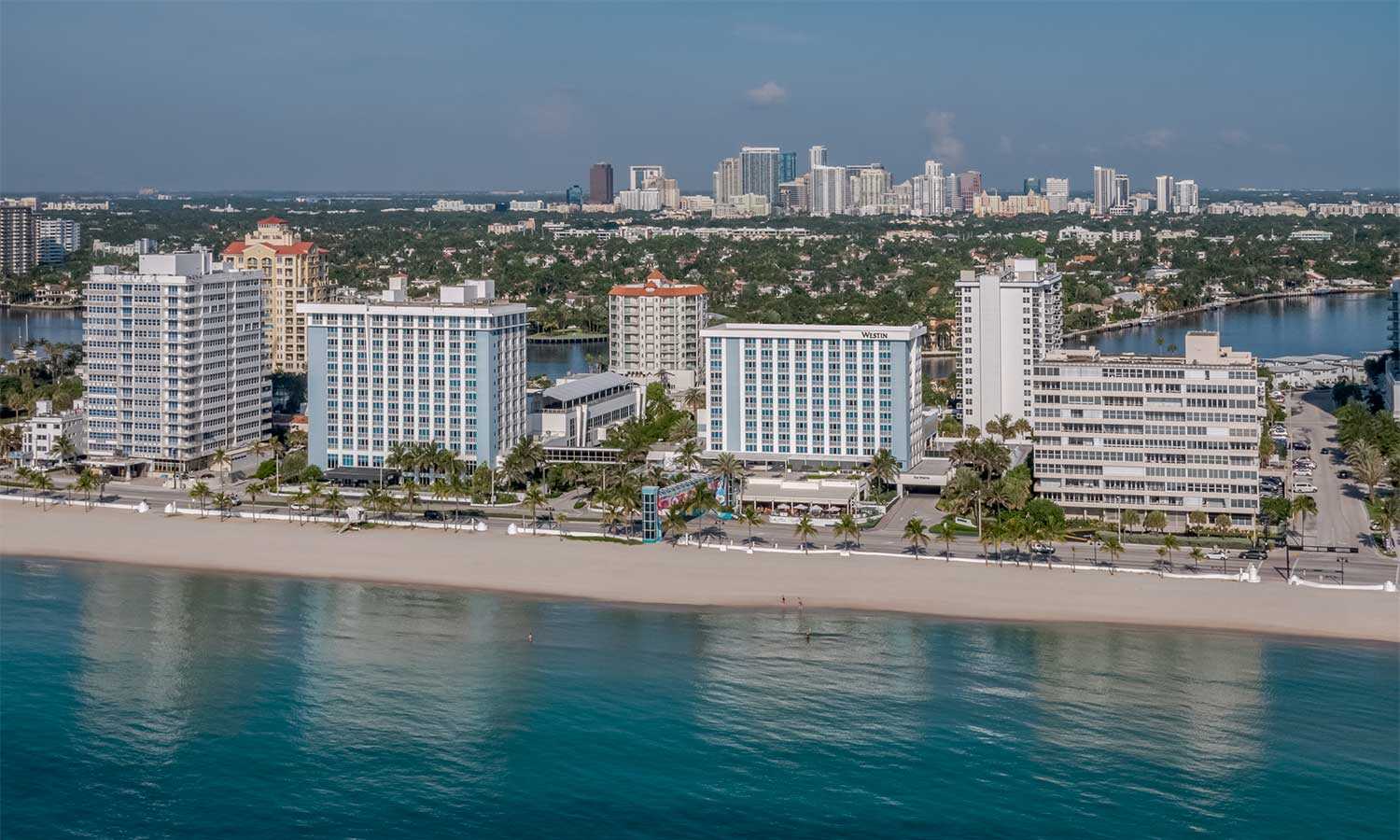 aerial shot of the westin fort lauderdale resort exterior