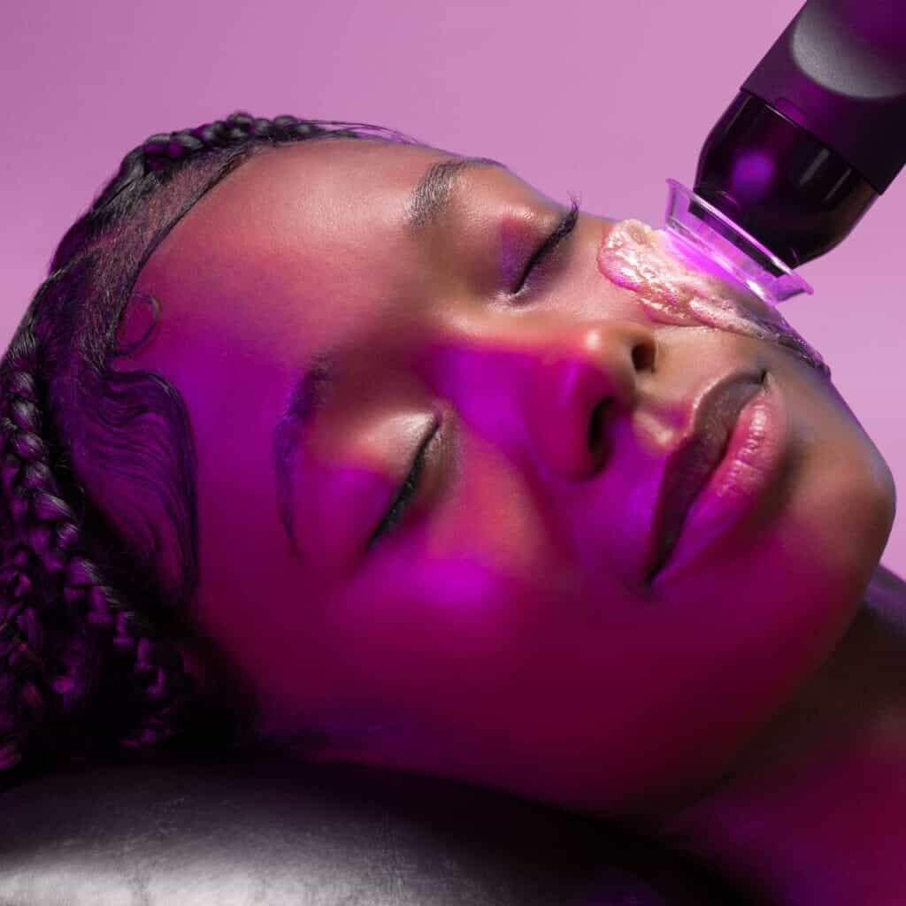 Women getting face treatment